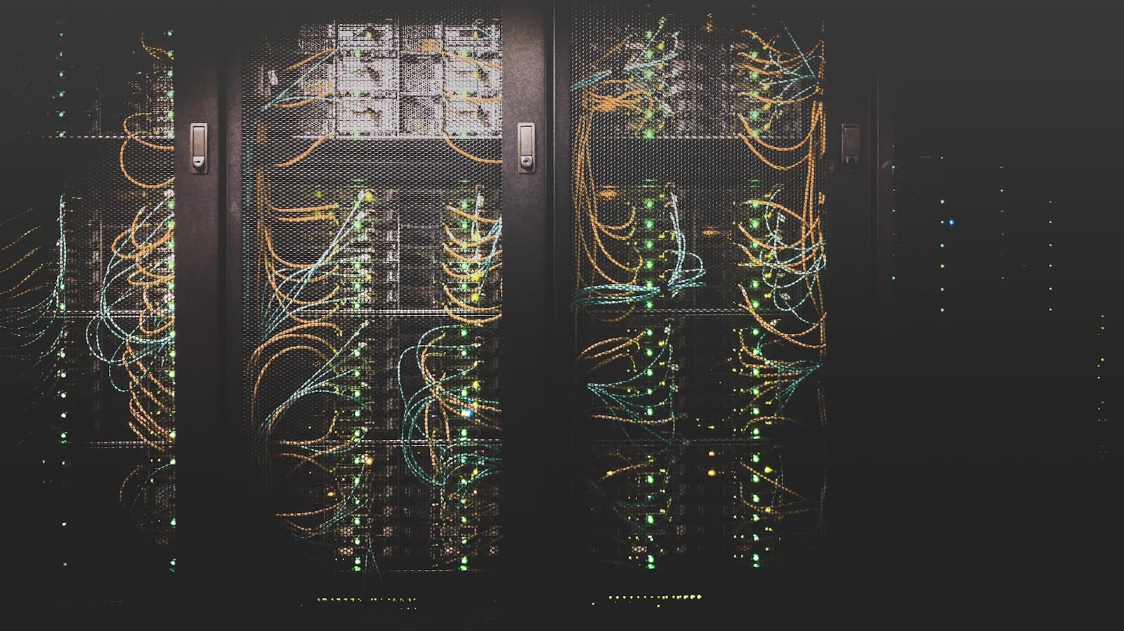 Modern data-centre server racks — the infrastructure Percentify deploys and manages